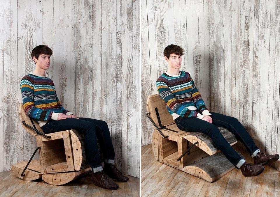 Architecture Uncomfortable, <i>Waste Less Log Chair</i>, 2013