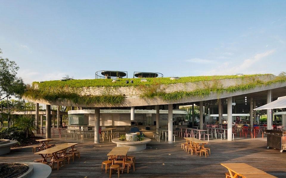 Kok-Meng Tan, Satoko Saeki di KUU and Ling Hao of Linghao Architects, Food-court Satay by the Bay, Singapore 2012
