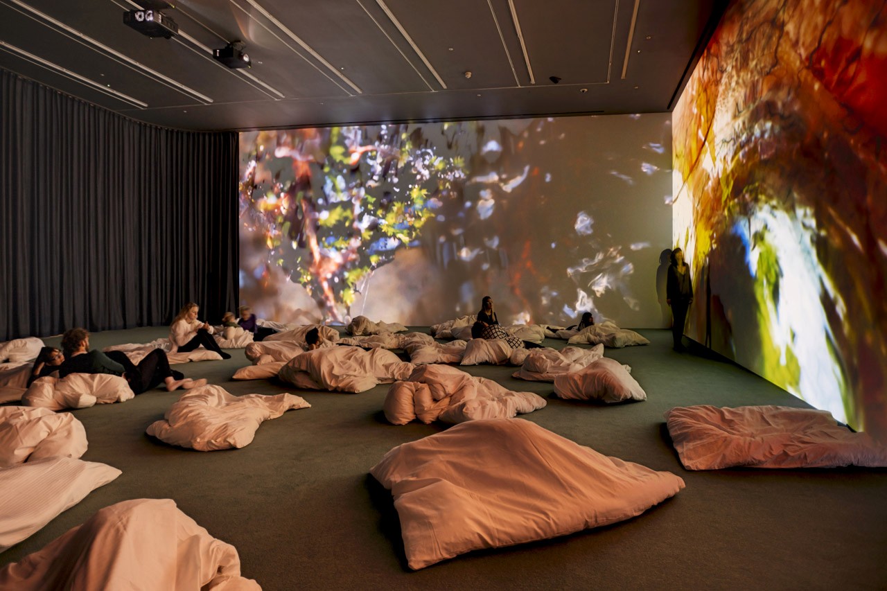 Installation view, “Pipilotti Rist. Worry Will Vanish”, Hauser & Wirth London, 2014.  © Pipilotti Rist. Courtesy the artist, Hauser & Wirth and Luhring Augustine, New York. Photo: Alex Delfanne 