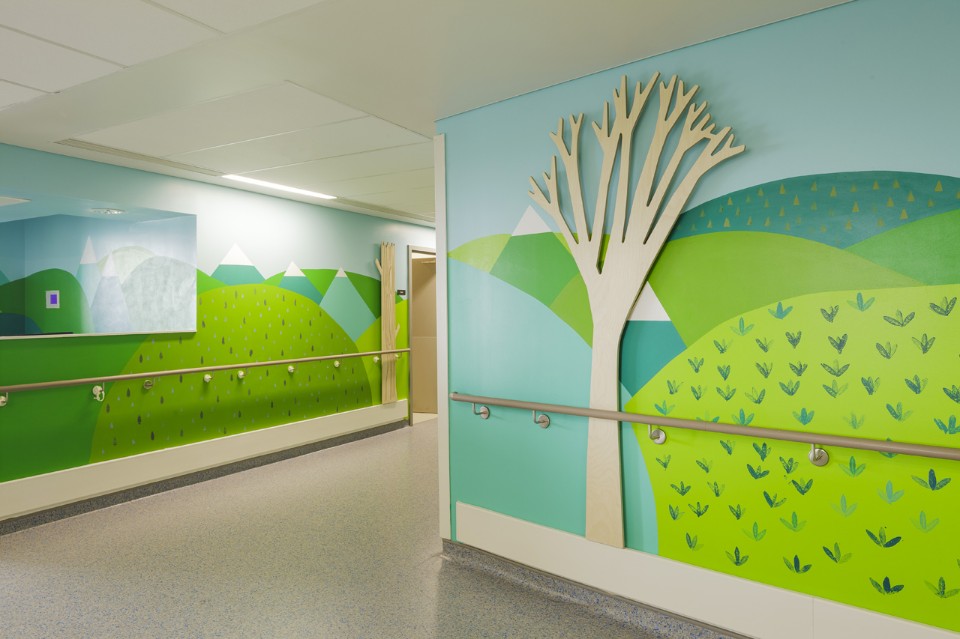 Vital Arts, Donna Wilson, Painted Landscapes, 2014, The Royal London Children’s Hospital. Photography Joe Clark Vital Arts, Donna Wilson, Painted Landscapes, 2014, The Royal London Children’s Hospital. Photography Joe Clark