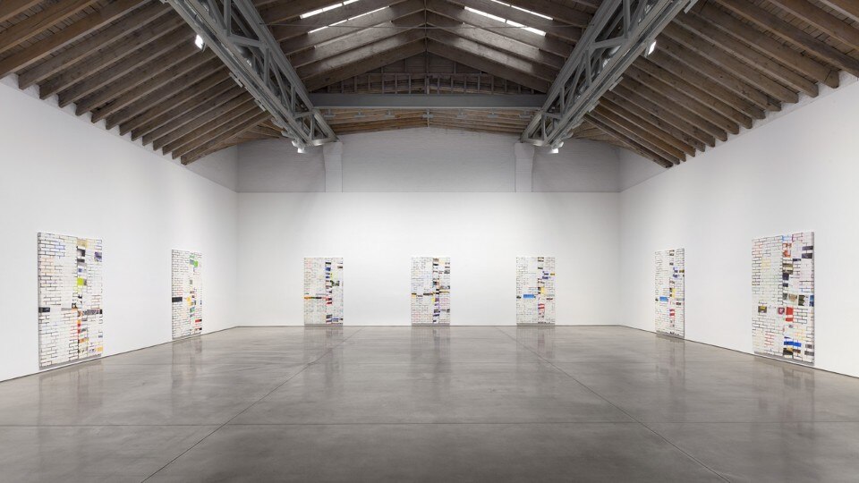 Kelley Walker, view of the exhibition at the Paula Cooper Gallery, New York