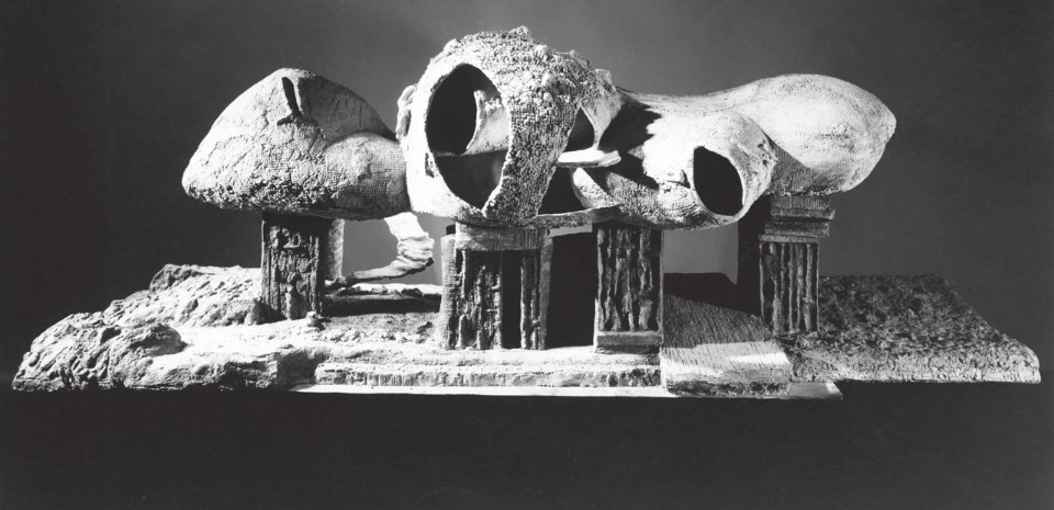 Frederick Kiesler. Endless House. Project, 1950–60. Exterior view of the model, 1958. Gelatin silver print, 8 x 10″ (25.4 x 20.3 cm). The Museum of Modern Art, New York. Department of Architecture and Design Study Center. Photo: George Barrows