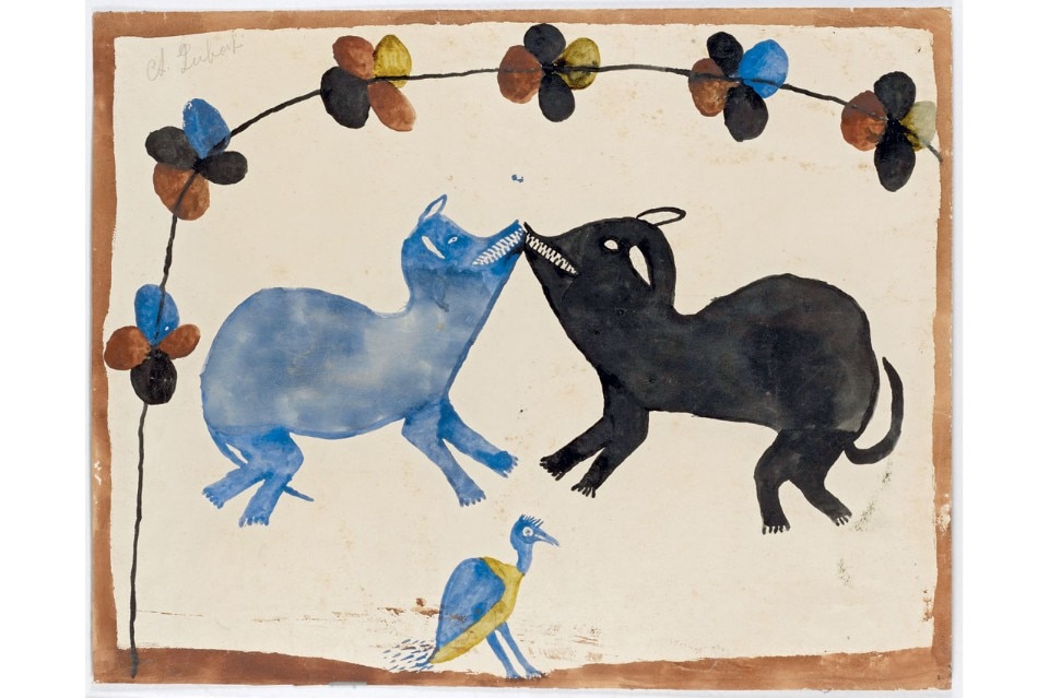 Albert Lubaki, <i>Untitled</i>, c. 1929. Watercolor on paper, 52 x 65 cm. Private collection and courtesy Galerie Loevenbruck, Paris. © Albert Lubaki Photo © Fabrice Gousset, courtesy Cornette de Saint Cyr, Paris