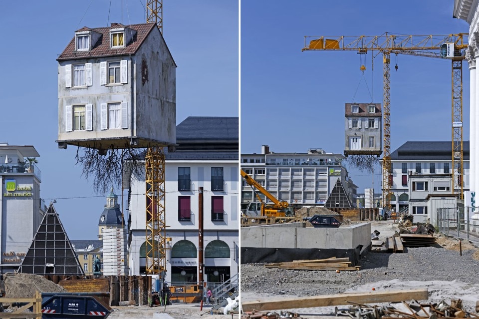 Leandro Erlich, <i>Pulled by the roots</i>, 2015. ZKM, Karlsruhe, Germany