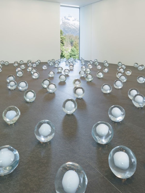 Not Vital, <i>700 Snowballs</i>. View of the installation at Galerie Andrea Caratsch, St. Moritz