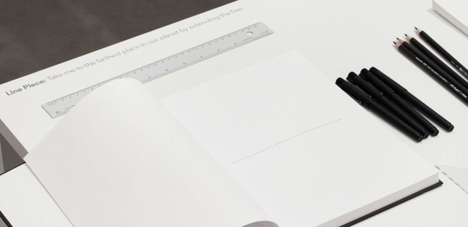 ﻿Yoko Ono, <i>Line Piece</i> (Andrea Rosen Gallery, New York 2015/2016), 2015. Materials variable, dimensions variable. Courtesy Andrea Rosen Gallery, New York © Yoko Ono