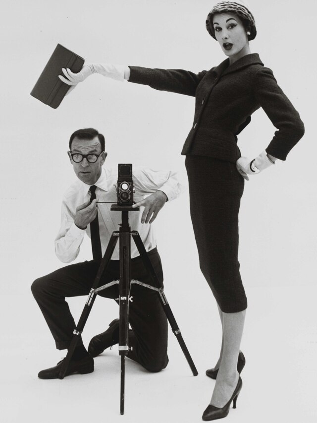 'John French and Daphne Abrams in a tailored suit', John French, 1957. Museum no. E.227-2011. © Victoria and Albert Museum, London