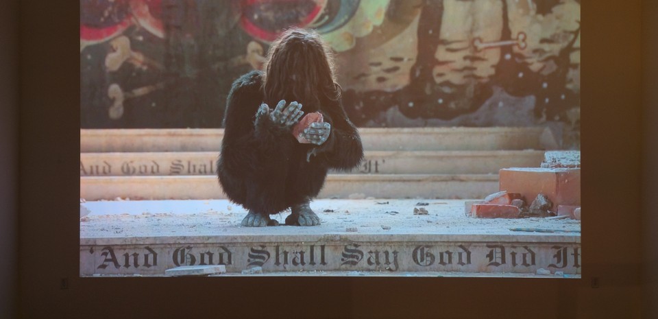 Edgar Arceneaux, installation view of A Time To Break Silence, 2013. Single-channel HD video with color and sound, 1 hour and 4 minute. Courtesy of the artist and Susanne Vielmetter Los Angeles Projects