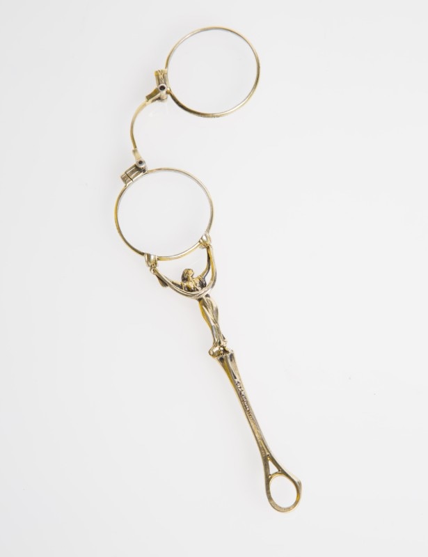 Folding Lorgnettes, gold, 19th century, Art-Nouveau