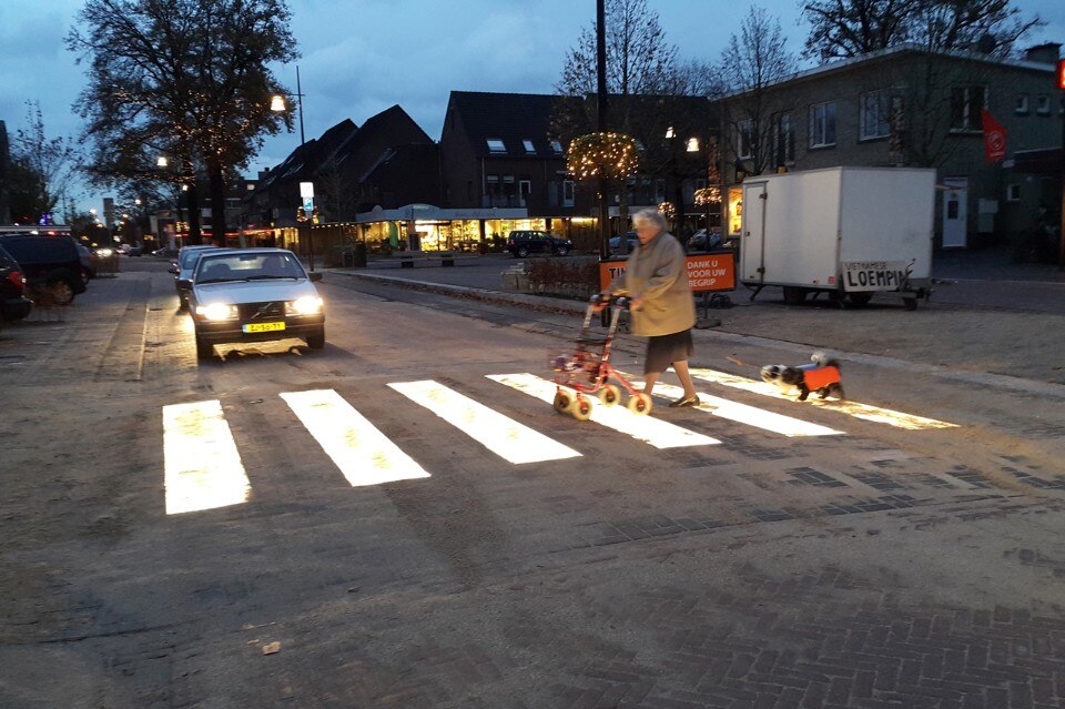 Lighted Zebra Crossing B.V. Crosswalk, LED crossing stripes, 2016