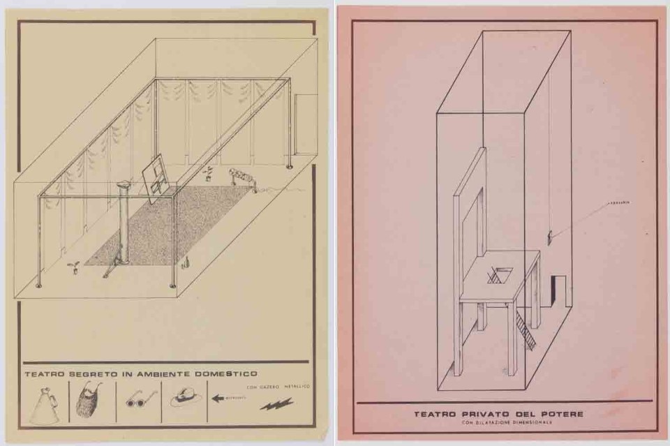 Archizoom, Teatri, 3 prints, 1968. Drawing Matter Collection