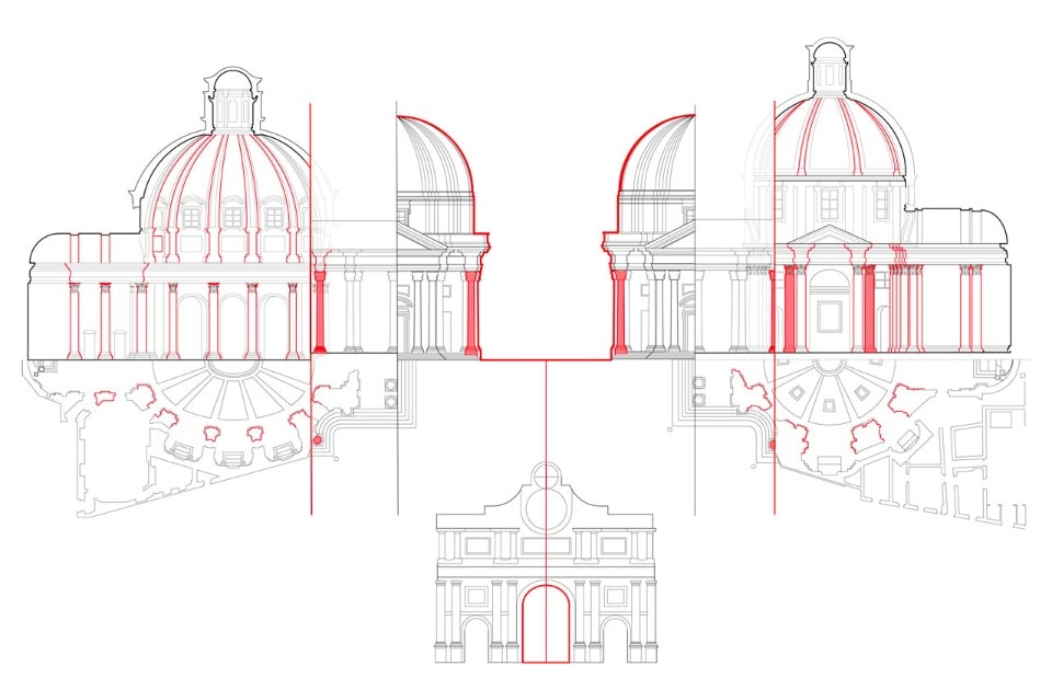 Kerry Garikes, Piazza del Popolo Comparison, Rome, Peter Eisenman’s class, Yale School of Architecture, 2016