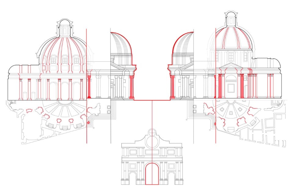 Kerry Garikes, Piazza del Popolo Comparison, Rome, Peter Eisenman’s class, Yale School of Architecture, 2016 Kerry Garikes, Piazza del Popolo Comparison, Rome, Peter Eisenman’s class, Yale School of Architecture, 2016