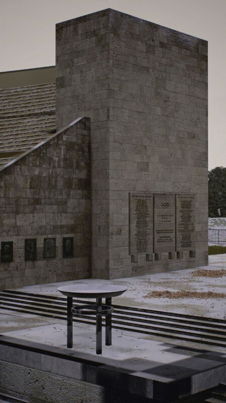 Img.7 David Claerbout, Olympia (The real-time disintegration into ruins of the Berlin Olympic stadium over the course of a thousand years) 