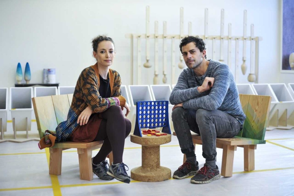 Shay Alkalay and Yael Me (Raw Edges) in their studio in London. Courtesy Vitra, photo Marek Iwicki Shay Alkalay and Yael Me (Raw Edges) in their studio in London. Courtesy Vitra, photo Marek Iwicki