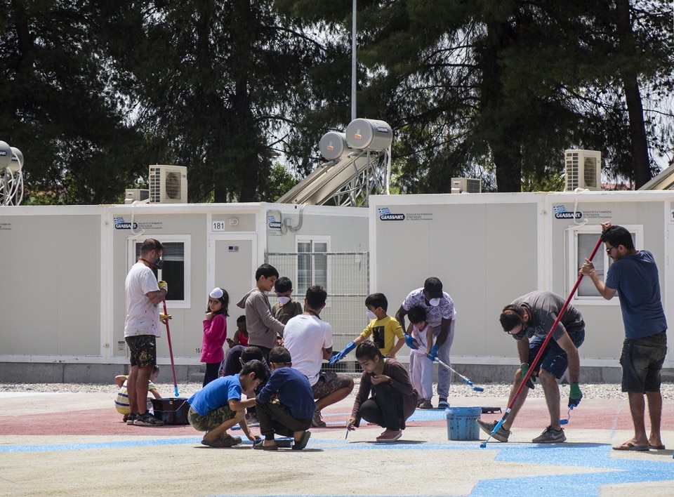 Boa Mistura, spazio pubblico al campo rifugiati di Ritsona, Grecia, 2018