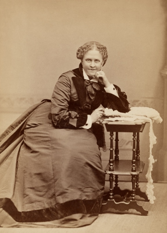 Albumen silver print of a photograph of Helen Maria Fiske Hunt Jackson, 1884. 