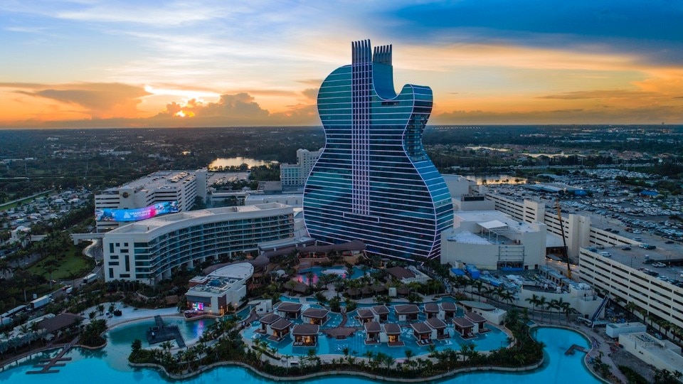Hard Rock hotel designed as a gigantic electric guitar in Hard Rock hotel designed as a gigantic electric guitar in