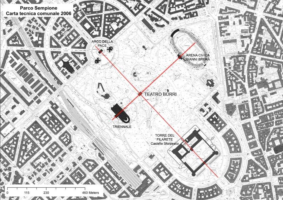 Plan of Parco Sempione with the <i>Teatro Continuo</i>