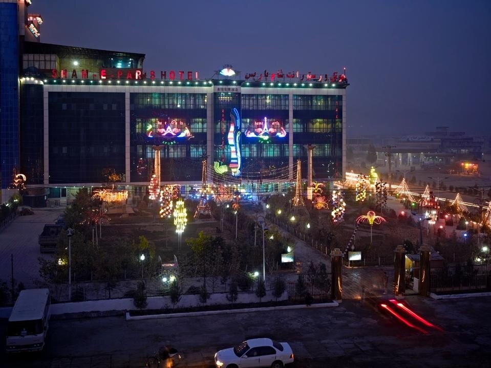 Simon Norfolk, <i>Sham-e-Paris (‘Parisian Evenings’) wedding hall in Taymani, Kabul,</i> 2010–11, from <i>Burke + Norfolk.</i>