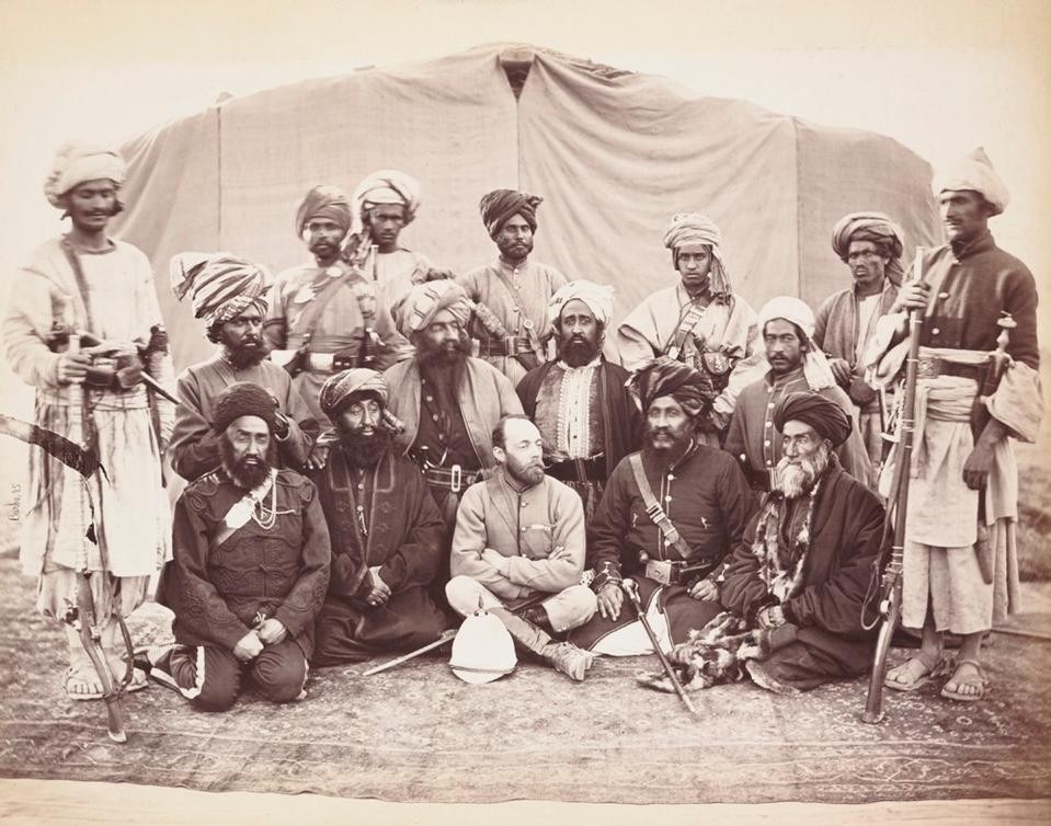 John Burke, <i>Mayor Cavagnari, C.S.I. and the chief Sirdars with Kunar Syud,</i> from <i>Burke + Norfolk, courtesy of National Media Museum.</i>
John Burke, <i>Mayor Cavagnari, C.S.I. and the chief Sirdars with Kunar Syud,</i> from <i>Burke + Norfolk, courtesy of National Media Museum.</i>