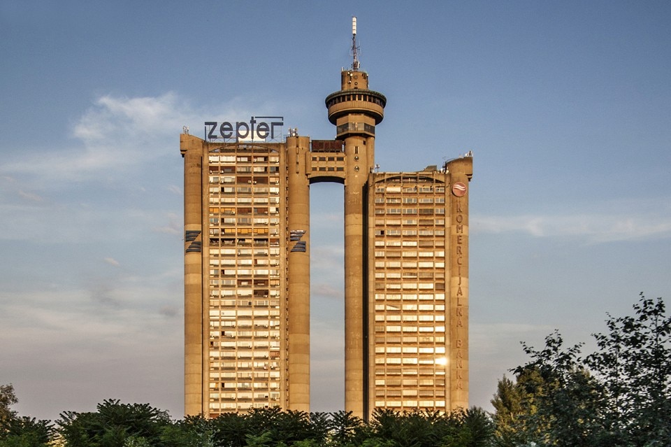 Mihajlo Mitrović, Genex Tower – Western Gate of Belgrade (Zapadna Kapija Beograda), Belgrade, Serbia, 1980. Photo: Roberto Conte - domus