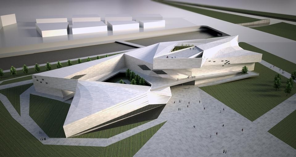 Preston Scott Cohen, Taiyuan Museum project. © Preston Scott Cohen, Inc. Sopra: SAGE System, the first air defense US computer network, view of a control room. The MITRE Corporation