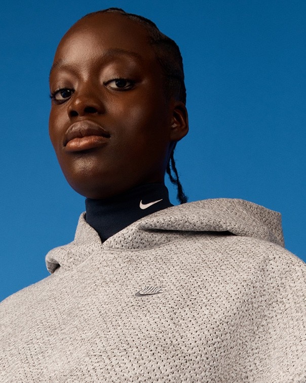 The iconic hoodie is one of the first garments to be manufactured with Nike Forward. Image courtesy of Nike, Inc. The iconic hoodie is one of the first garments to be manufactured with Nike Forward. Image courtesy of Nike, Inc.