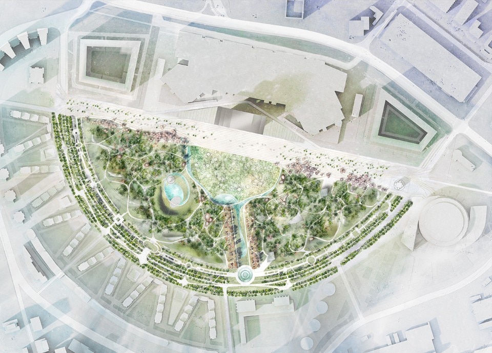 Il masterplan del parco Khodynka di LAND. Courtesy dello studio LAND