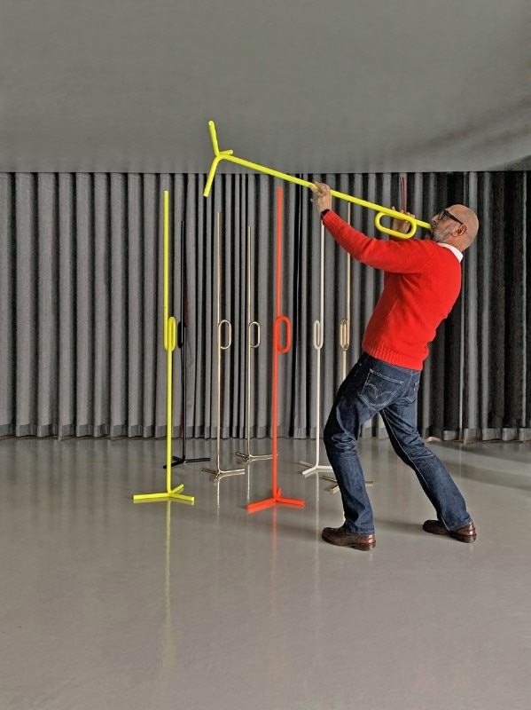 Ferruccio Laviani playing with Tobia lamp