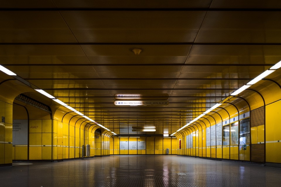 Berlin underground station. Courtesy Tim Russman via Unsplash
