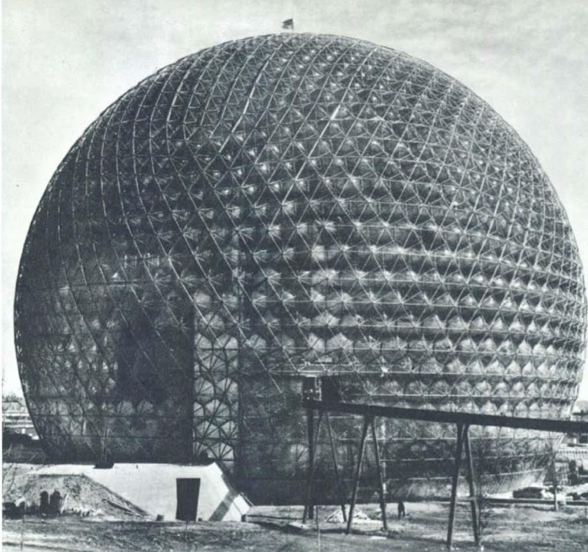 Richard Buckminster Fuller, United States pavilion at the Montreal exhibition, 1967. In Domus 577, December 1977  