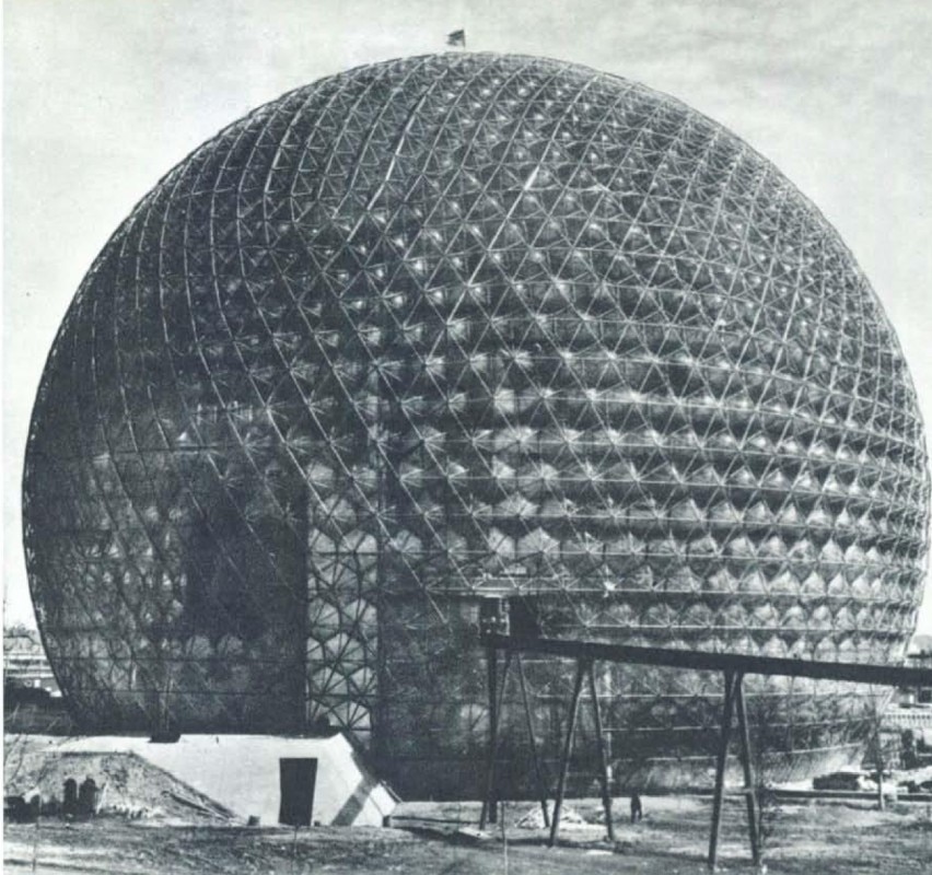 Richard Buckminster Fuller, Padiglione degli Stati Uniti all’Esposizione di Montréal 1967. In Domus 577, dicembre 1977 Richard Buckminster Fuller, Padiglione degli Stati Uniti all’Esposizione di Montréal 1967. In Domus 577, dicembre 1977