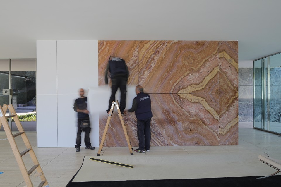 Fig.9 Anna e Eugeni Bach, Mies Missing Materiality, work in progress, Padiglione di Barcellona, 2017