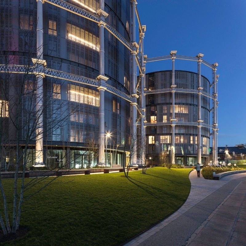 WilkinsonEyre, Gasholders residential complex, Londra, 2018