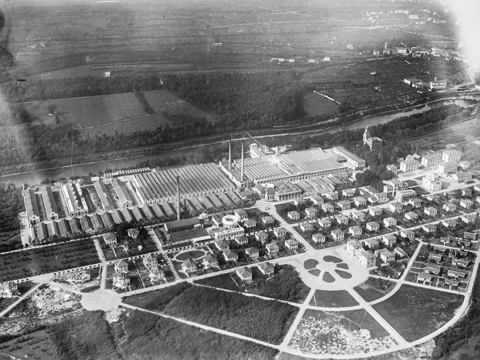 Crespi d'Adda, Aerial view. Photo © Archivio Storico di Crespi d'Adda