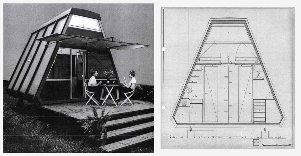 Giulio Minoletti, Minolina Hut, 1960-1962. Courtesy Mendrisio, Archivio del Moderno, Fondo Giulio Minoletti.