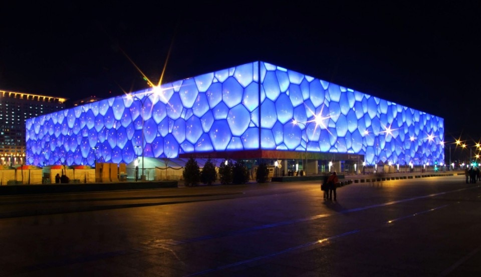 The Beijing National Aquatics Center in 2009. Photo Charlie Fong on Wikimedia Commons