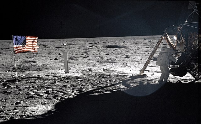 Neil A. Armstrong and Buzz Aldrin, moon landing 1969