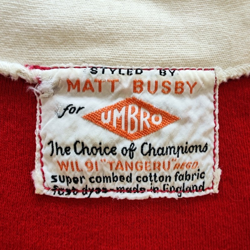 Umbro Styled by Matt Busby label detail, 1958. Photo: courtesy of the Westminster Menswear Archive, London.
