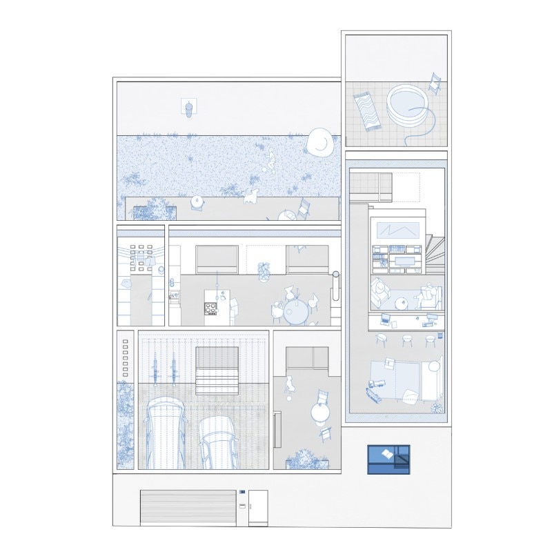 Assonometria cinese. VIDA architecture + Matriz Arquitectura, Casa RR, Baza, Spagna, 2019