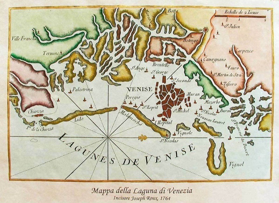 Mappa storica della Laguna di Venezia