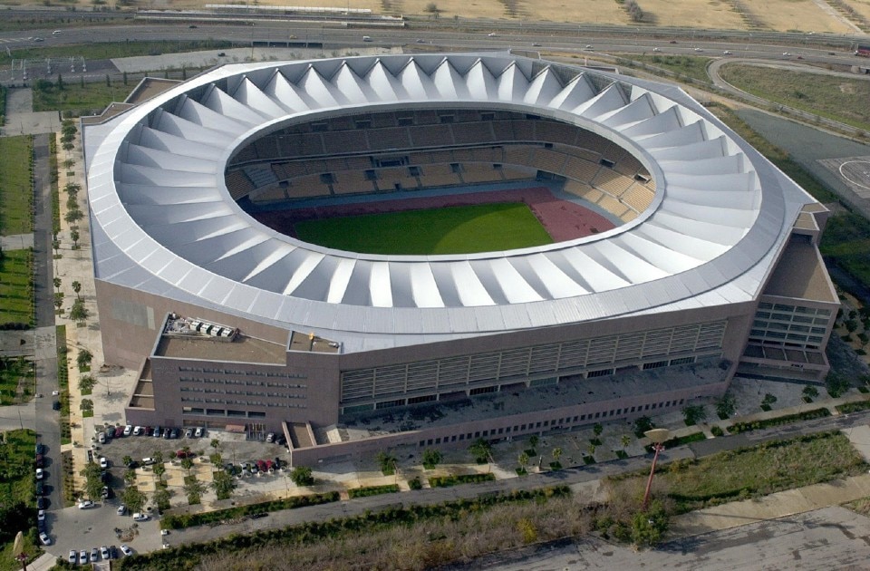 Estadio de la Cartuja, Seville, Spain. Design by Cruz y Ortiz Arquitectos, 1999