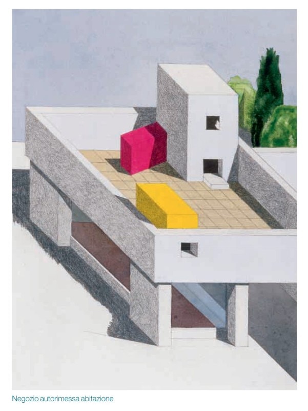 Ettore Sottsass, Shop garage house.  From Domus 859, may 2003. 