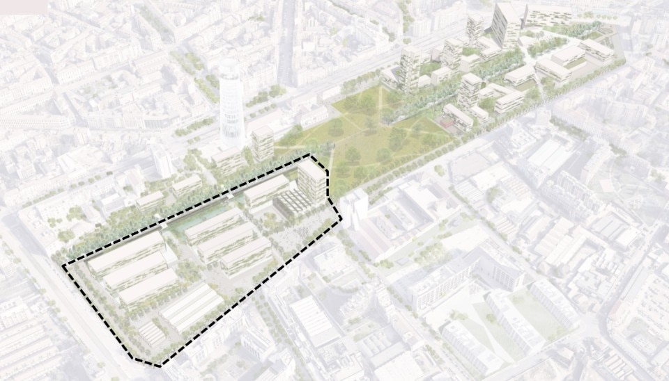 The Olympic Village highlighted in the Scalo Porta Romana masterplan.