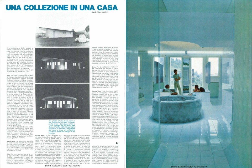 Gli interni di Nanda Vigo per Lo Scarabeo Sotto la Foglia sono oggetto di riflessione sulle pagine di Domus. Foto: Domus  482,  Gennaio 1970.