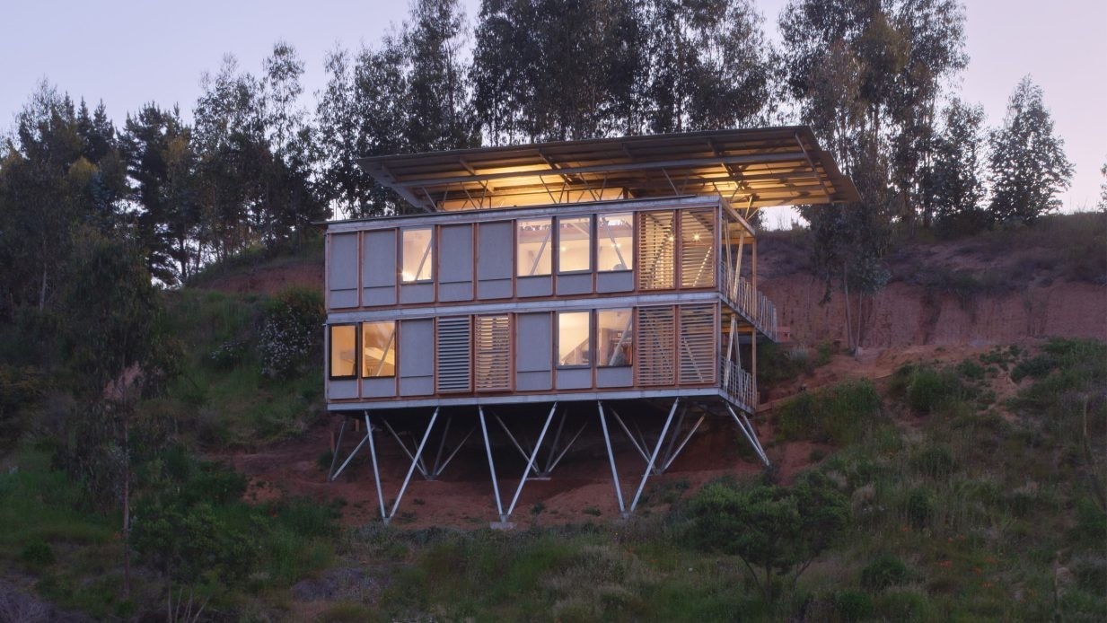 This stilt house in Chile clearly reveals how it was built