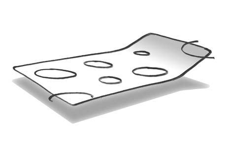 La soletta orizzontale bucata. A ogni foro corrisponde un patio sottostante