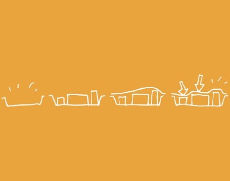 Schizzo di progetto. L’idea è presentata nella sua massima sintesi