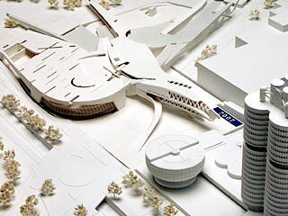 Modello del progetto finale di Morphosis, Santa Monica (<b>quarto classificato</b>)
